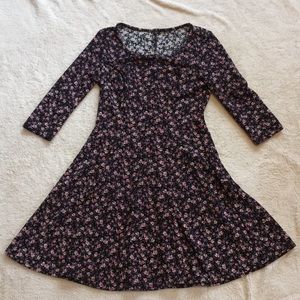 Floral ponte skater dress